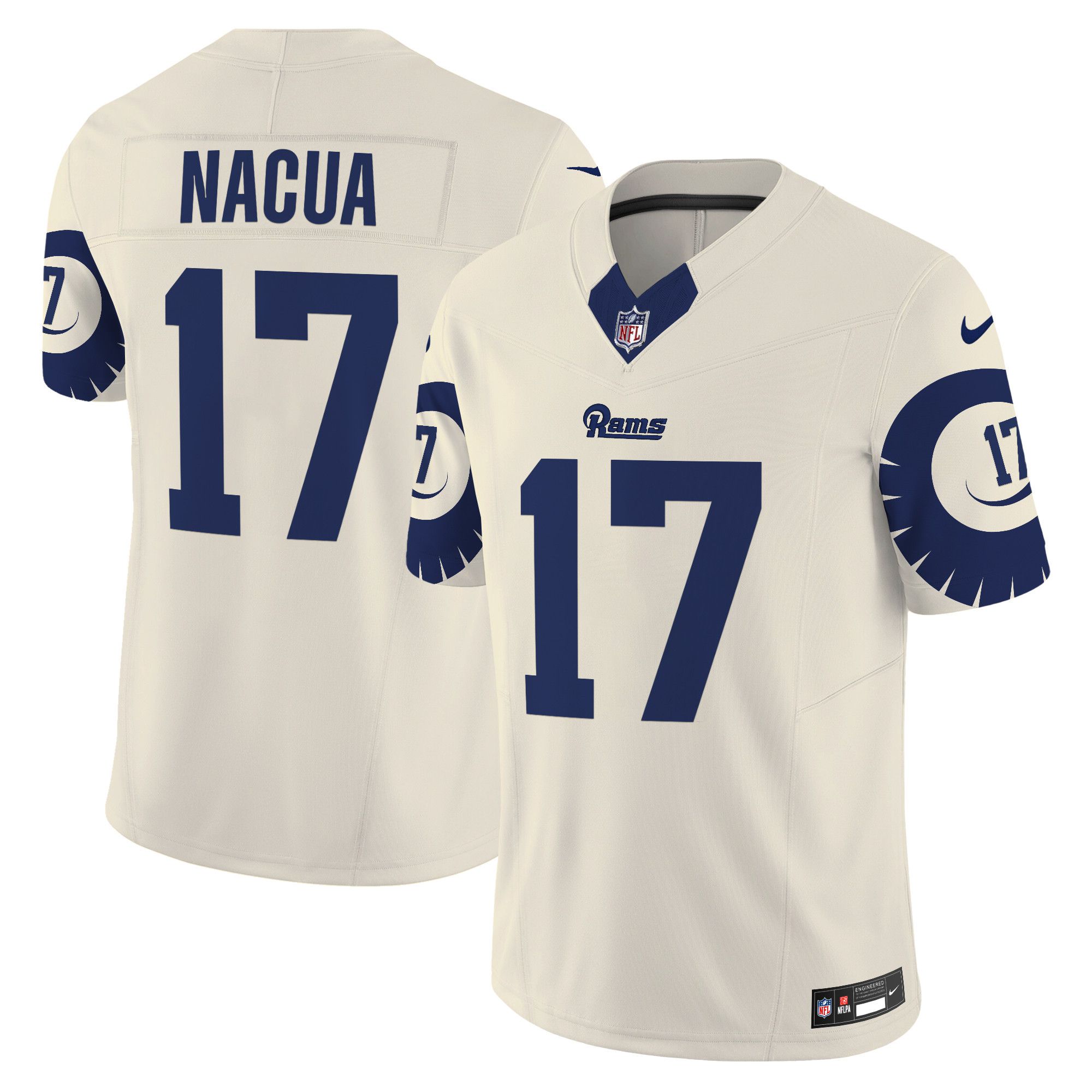Men Los Angeles Rams #17 Nacua Cream 2024 Nike Special Vapor Limited NFL Jersey